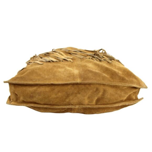 Shelley Wenum TAN BROWN GENUINE SUEDE FLORAL FLAP SHOULDER BAG HANDBAG PURSE - Picture 6 of 16